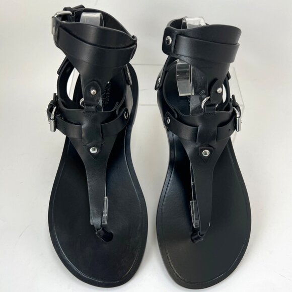 Isabel Marant Eveen Black Leather Gladiator Sandals Removable ankle strap Sz 40 - Picture 8 of 15